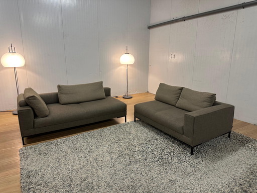 ZGAN 2x Design auf Lager Aikon Lounge Sofas | Taupe/Cremé