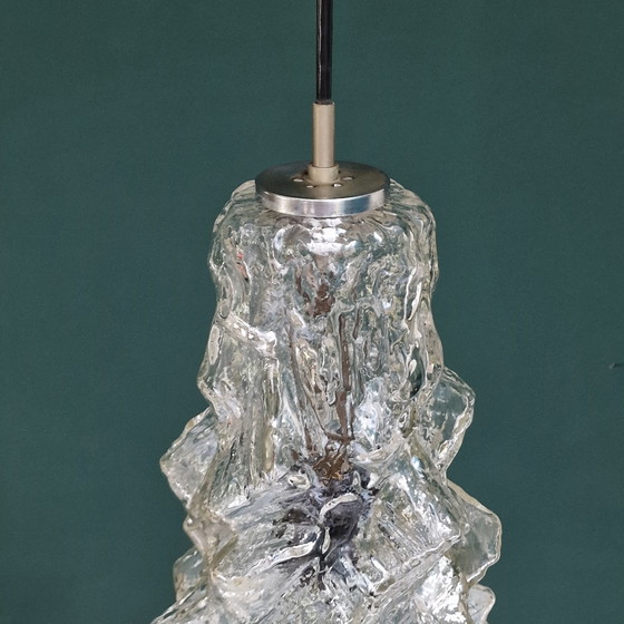 Image 1 of Vintage Peill & Putzler "Alaska" Pendant Lamp - Sculptural Glass - 1970s - 35 cm high.