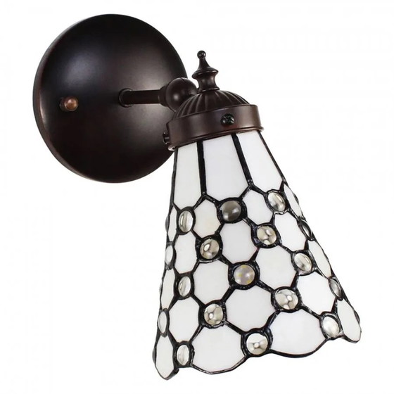 Tiffany wandlamp, Wandlampen, Kristal, Glas, Wit (foto 2 van 5)