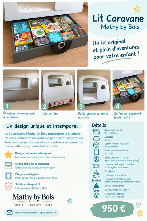 Mathy By Bols Caravan Bed for Sale – eenpersoonsbedden, Mdf