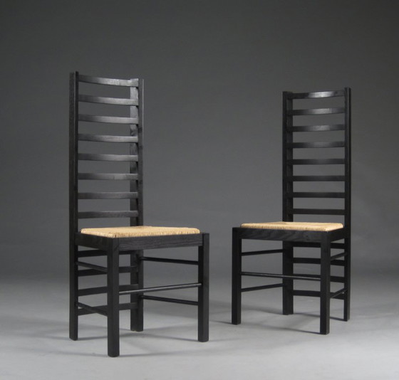 2 Chaises, Reproduction, Ladderback Chair, Charles Rennie Mackintosh, Neuf – Fauteuils, Wood, Textile (photo 5 of 5)