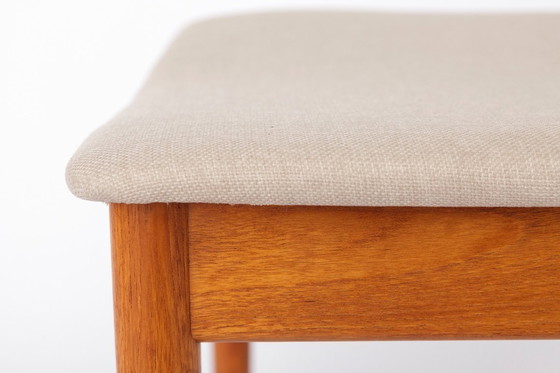 Image 1 of 6 dänische Teakholzstühle, 1960er Jahre – Vamdrup Stolefabrik – Esszimmerstuhl-Set im Mid-Century-Modern-Stil, neu bezogen