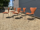 Chaises Fritz Hansen série 7 Butterfly en cuir Cognac NEUF !!!