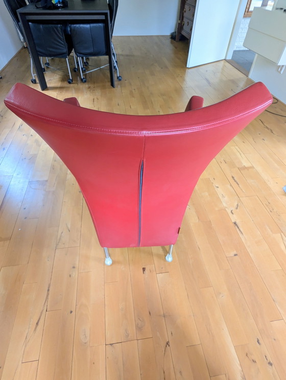 2 Roodlederen Montis Windy Fauteuils – Aluminium, Leather (photo 4 of 5)