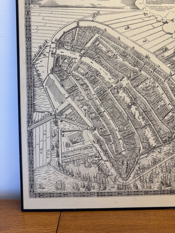 Image 1 of El primer mapa impreso de Ámsterdam por Cornelis Anthonisz., 1544. Reproducción (década de 1970-1980)