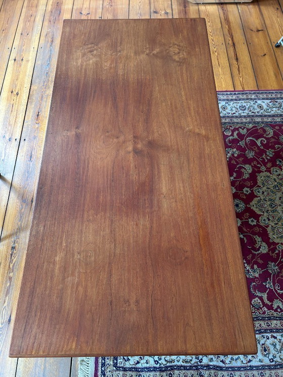Mid-century freestanding desk, teak, oak, Denmark, 1960s – Wood (photo 4 of 5)