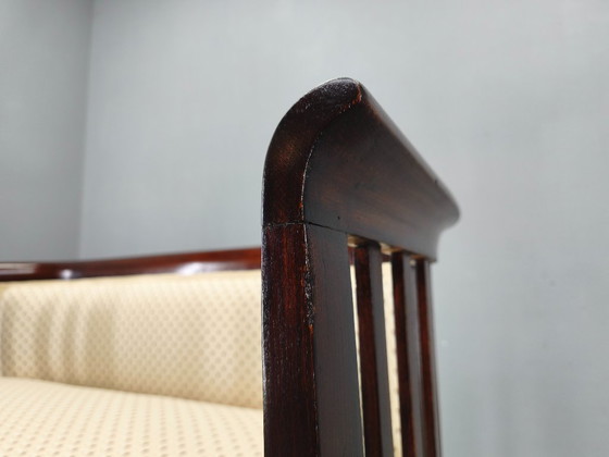 Image 1 of Toegeschreven aan Josef Hoffmann: Beukenhouten sofa, Weense Secession, jaren 1920