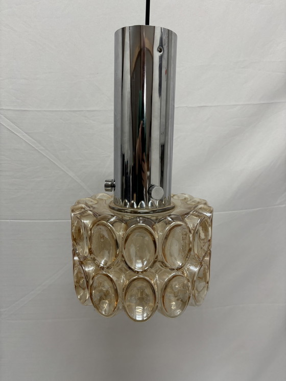 Image 1 of Lampada a sospensione vintage in vetro a bolle, design classico, Helena Tynell