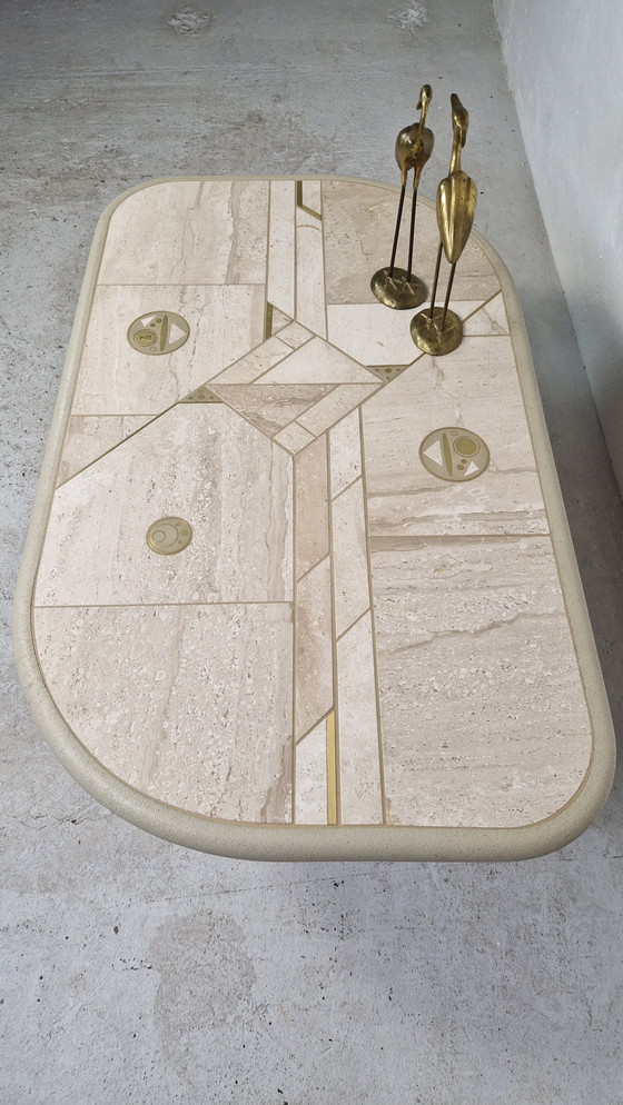 Image 1 of Mesa de centro de travertino Fedam 1970 Kingma