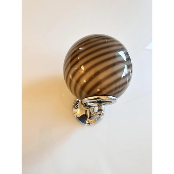 Image 1 of Contemporary Beige and Brown “Rods” Murano Glass Wall Sconces-Set of Two