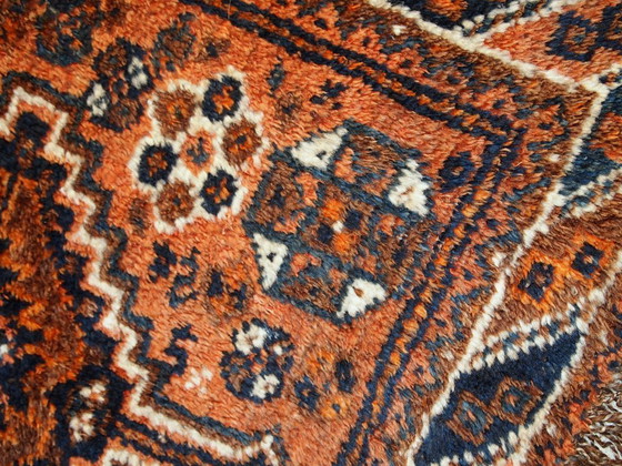 Image 1 of Handmade antique collectible Persian Shiraz bagface 2.6' x 2.8' (81cm x 85cm) 1900s - 1C397