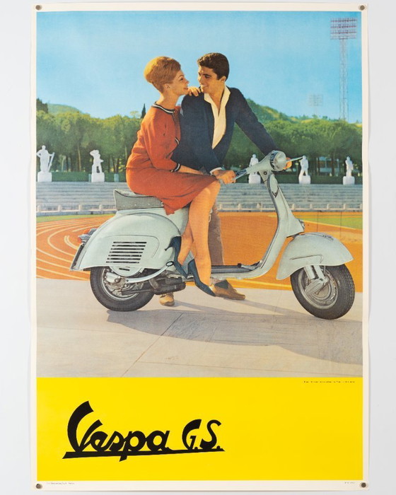 Image 1 of Vespa G.S. – c. 1960 – Original Vintage Advertising Poster – Mid-Century Modern – 100.0x70.0 cm