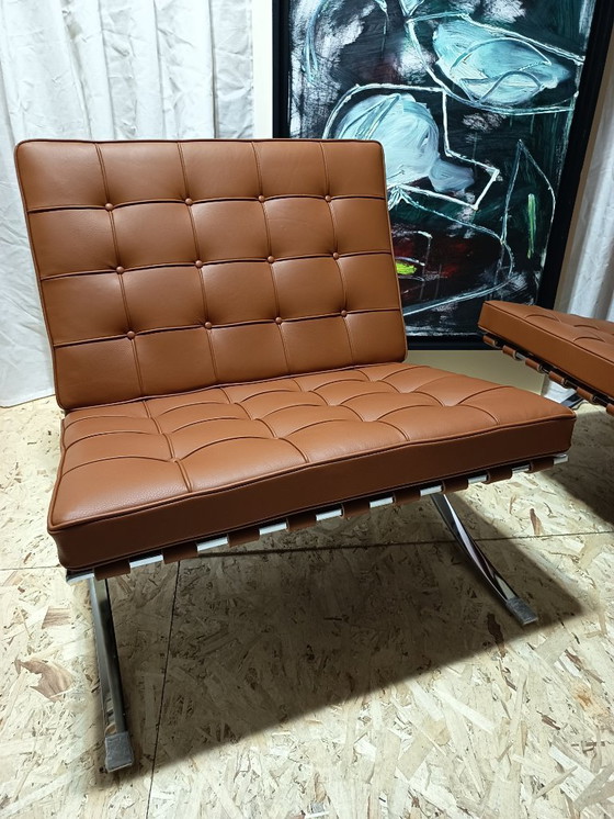 Image 1 of Sillones KNOLL Studio Barcelona (NUEVA Serie 2026) en piel natural (color coñac)