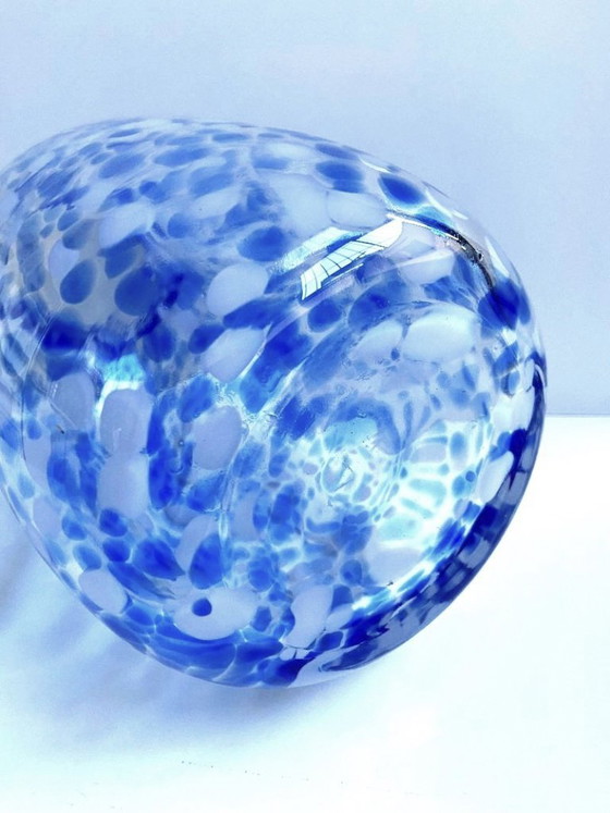 Image 1 of Elegante jarrón/portavelas Mirella Soliflore, de vidrio soplado grueso jaspeado, nuevo.