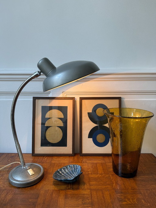 Lampe d'atelier en métal industrielle - Style Karl Lang, années 50/60