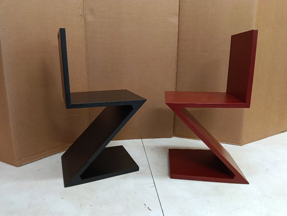 Image 1 of Sedia ALIVAR MVSEVM 514 ZIG ZAG (NUOVA, MAI USATA) Rosso Bordeaux o Nero