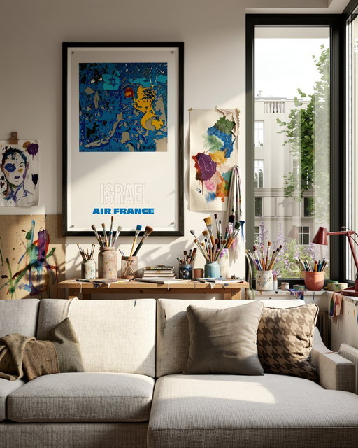 Air France Israel – 1971 Original Vintage Travel Poster by Raymond Pagès – Mid-Century Modern – 100x60 cm (photo 2 of 8)