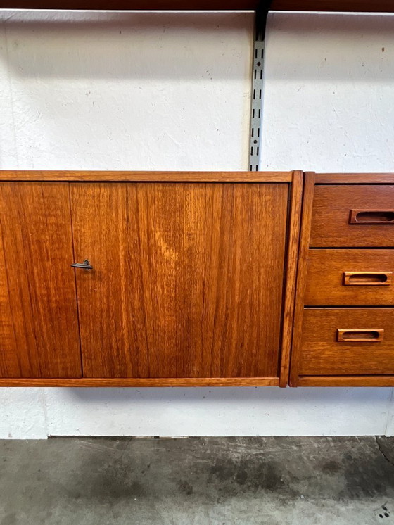 Image 1 of Vintage Teak Wandmeubel / Modulair Wandsysteem, 1960's