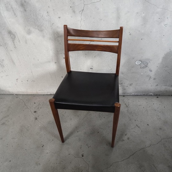 Image 1 of Set van 6 teakhouten eetkamerstoelen uit het midden van de 20e eeuw, model Habeo, Deens design uit de jaren 60.