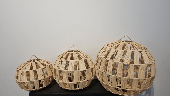 Image 1 of Lámpara colgante de rafia natural