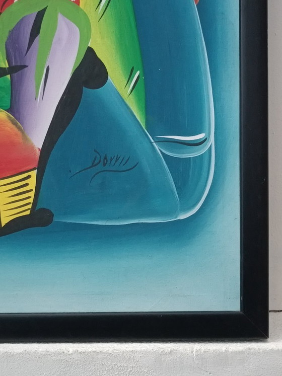 Image 1 of Oils on canvas, Caribbean Market Village, Felis Doyvi