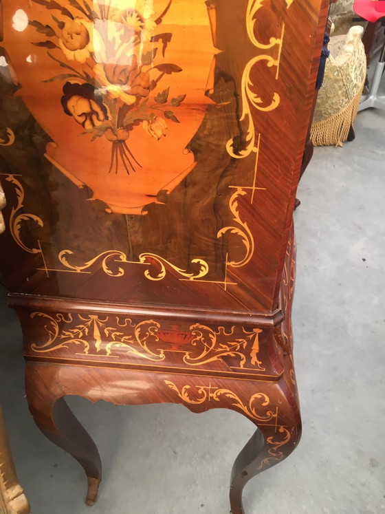 Vintage Italian Inlaid Burr Cocktail Cabinet, 1950s, Liquor cabinets, Italian Design (photo 5 of 12)