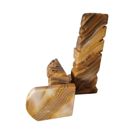 Image 1 of Vintage marble Aztec Maya bookends