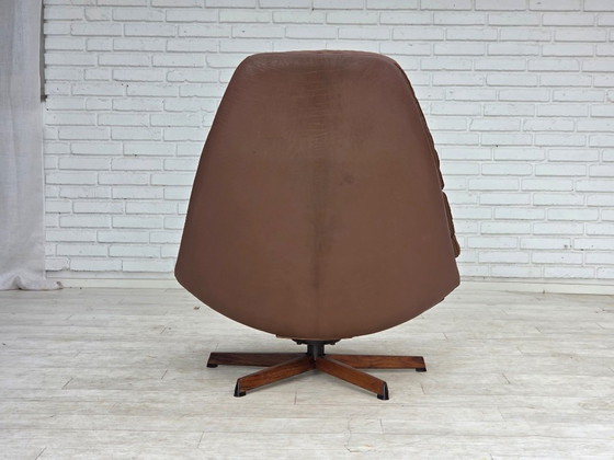 Fauteuil lounge pivotant réglable, design danois Madsen & Schubell, années 1970 – Leather, Metal (photo 15 of 19)