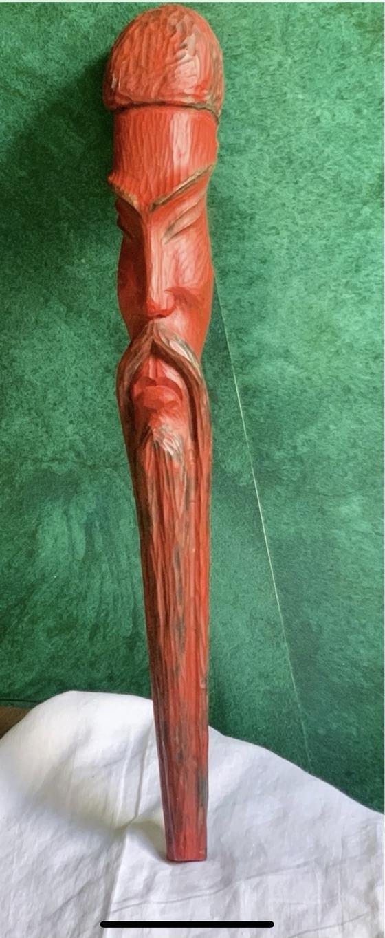 Zeldzame originele polychrome houten totemsculptuur – Jean Pons (1913-2005) – School van Parijs (photo 4 of 15)