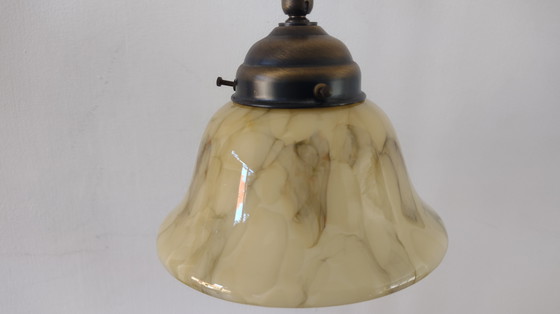 Image 1 of Stehleuchte mit marmorierten Glasschirmen