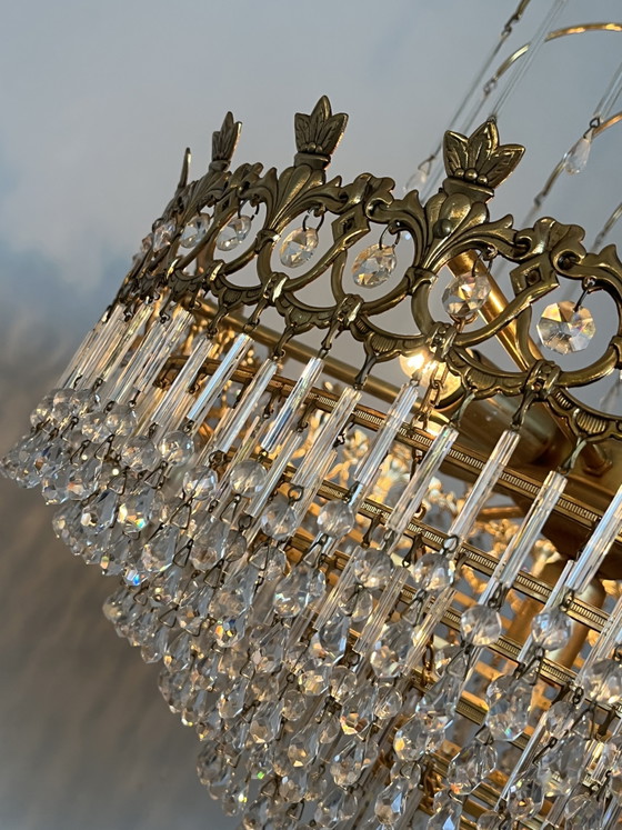 Image 1 of 1920s / Art Nouveau style Vintage crystal chandelier