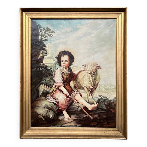 Schilderij "De Goede Herder". Olieverf op doek. – schilderijen tekeningen, Canvas