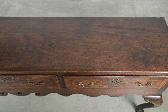 Image 1 of Large antique English oak sideboard from the 18th century