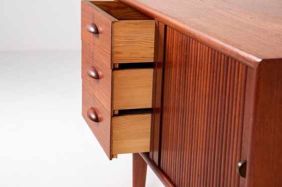 Image 1 of Danish Teak Sideboard with Tambour Door – Mid Century Modern, 1960s