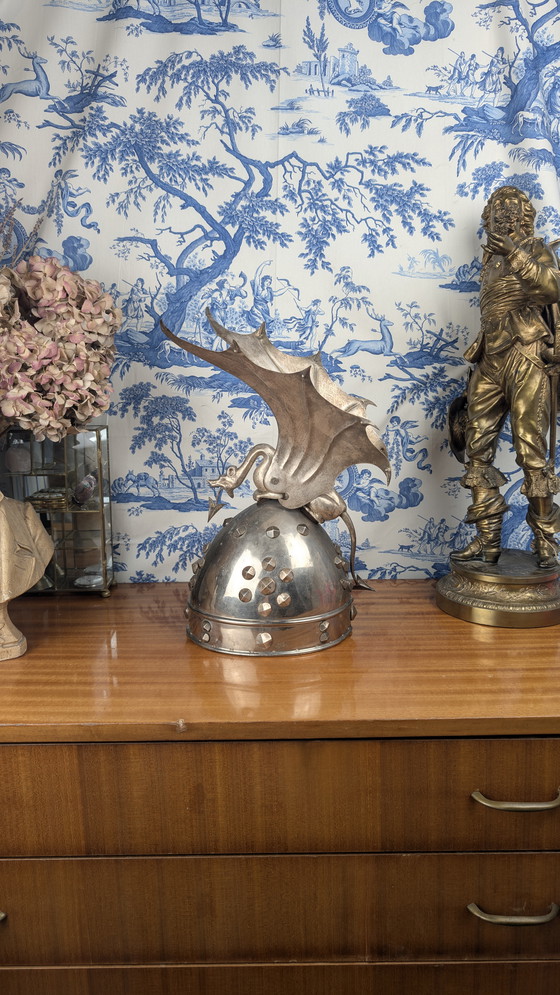 Image 1 of Fantástico casco de metal de Sigurd el Dragón, atrezo de ópera del siglo XIX