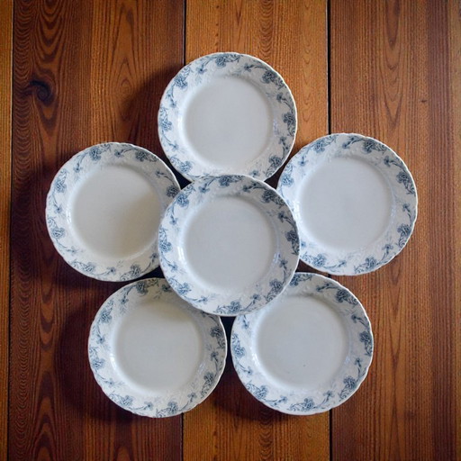 Placas antiguas de piedra de hierro del siglo XIX firmadas por KG Luneville