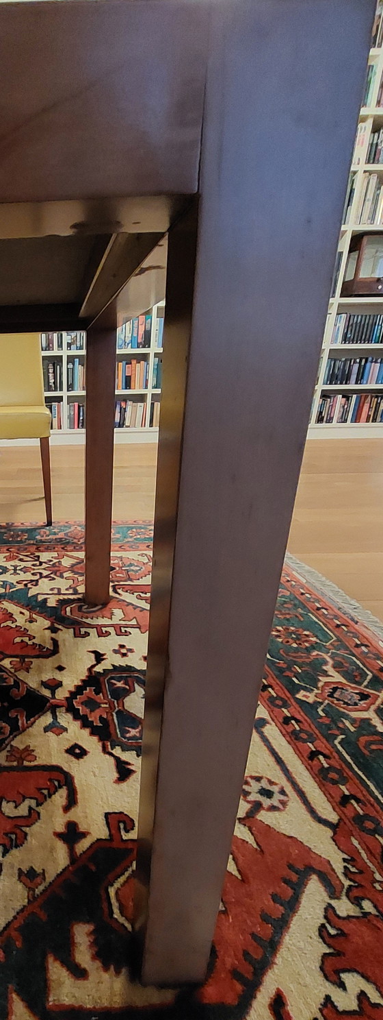 Image 1 of Large Wooden Dining Table With 2 Granite Tops Inlaid