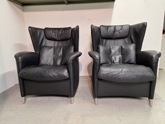 Image 1 of Desede de sede DS-23 armchairs 2 pieces in black leather
