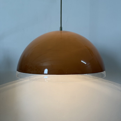 Lampe suspendue champignon marron, 1970