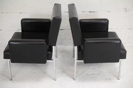 Image 1 of 2x Armchairs with stainless steel legs