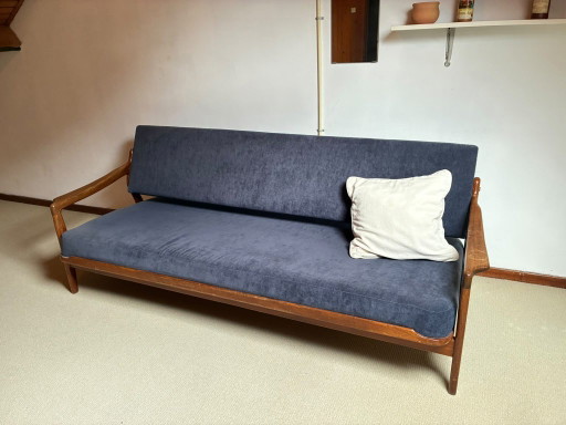 Divano letto raro di Louis van Teeffelen per Wébé, ca. 1960