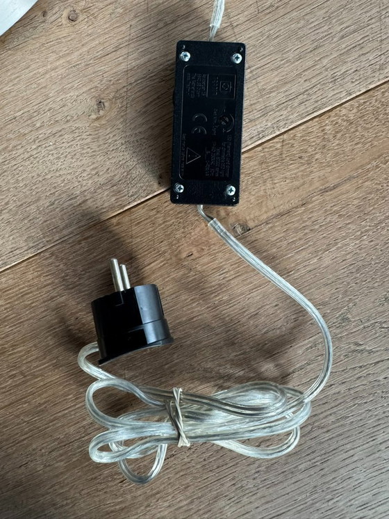 Image 1 of RVS Booglamp met  dubbele lampenkap taupe-wit