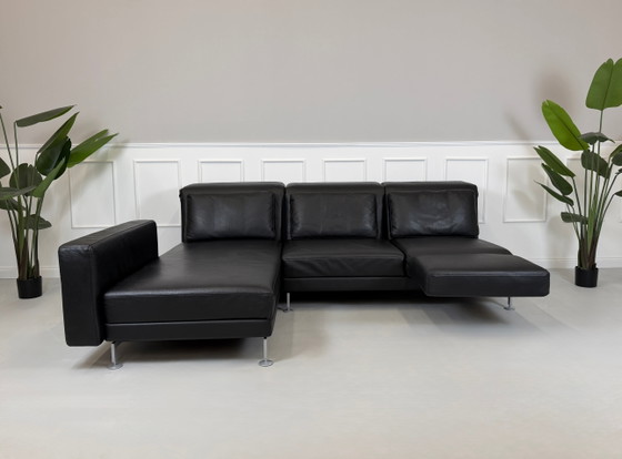 Image 1 of Brühl Moule Ecksofa Leder Sofa Schlaffunktion Schwarz Jumbo