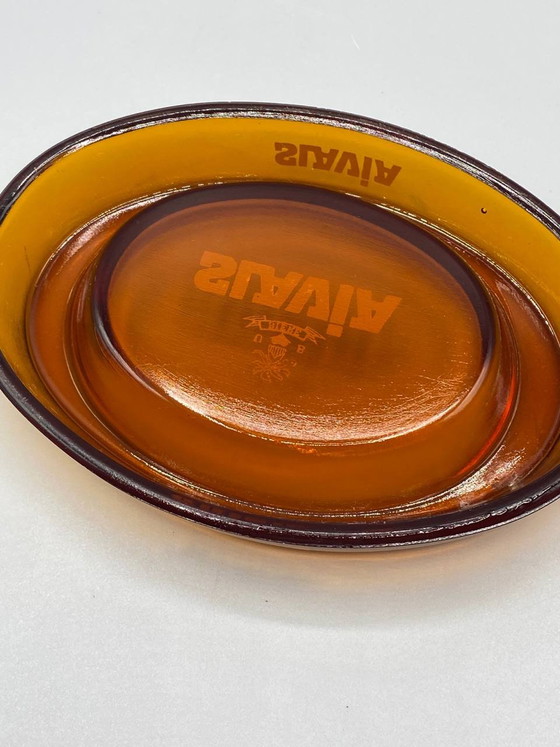 1960s Slavia Amber Glass Promotional Ashtray – Glass & Decanter (photo 3 of 5)