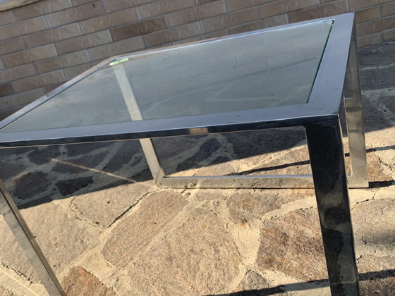 Pair of 1970s Polished Chrome and Glass Coffee Tables - Minimalist Design – Metal (photo 11 of 13)