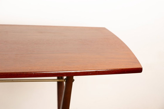Image 1 of Tavolo scandinavo vintage, alto e basso, in teak di Frederik Kayser per Gustav Bahus, Norvegia, 1960.