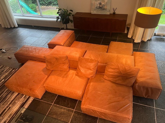 Image 1 of Living Divani extra soft Caresse Leather Cognac 10pcs +cushions