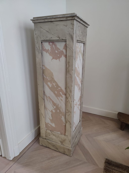 Faux Marble Painted Pedestal / Column