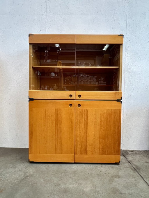 Vintage-Schrank / Highboard, Buchenholz, Ibisco, Italien, 1970er Jahre