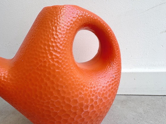 1x Vintage Orange Plastic Vitri Watering Can - 2 Liters - Space Age Design – Garden accessories (photo 4 of 7)